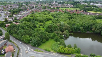 Wall Mural - Aerial View of Industrial District of Wolverhampton City of United Kingdom on a Windy and Cloudy Day. June 7th, 2024