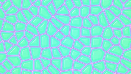 Aufkleber - 3d rendering loop animation of colorful mosaic tiles with bright pink outlines
