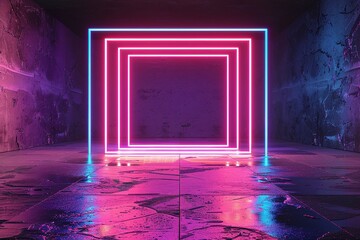 Canvas Print - neon square