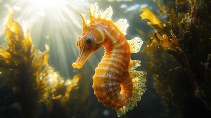 the beauty of seahorses with striking colors