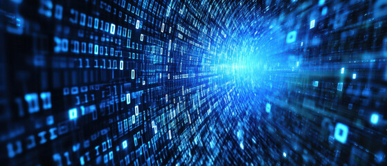 Wall Mural - a blue computer screen with a lot of numbers on it