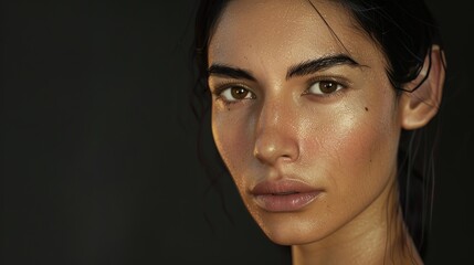 Poster - Portrait mug shot of a serious hispanic woman