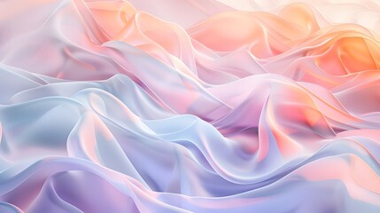 A digital illustration of a soft, flowing, abstract pattern of pastel colors and waves.