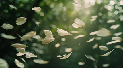 Wall Mural - white flower petals