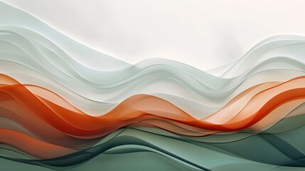 Abstract Wave Pattern with Orange and Green Hues