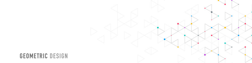Graphic design element for web page or banner with a geometric pattern of triangle shapes.