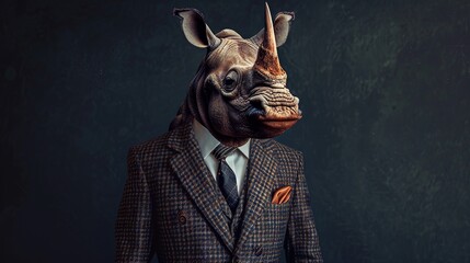 Poster - Rhino in a Suit