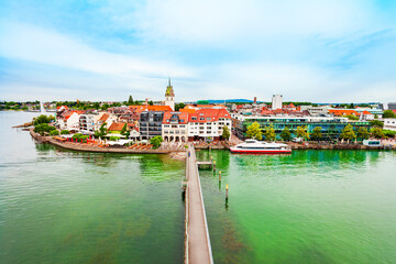 Sticker - Friedrichshafen aerial panoramic view in Bavaria, Germany