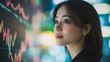 © Papisut - Japanese woman at conference with finance graph finance investment stock market economy trading data analysis business profit