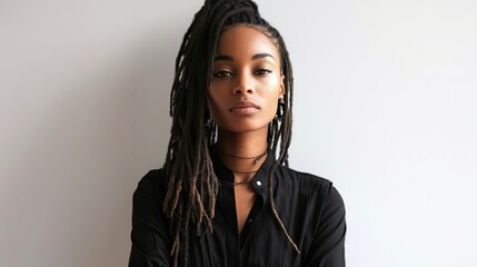 Poster - Portrait of a Woman with Dreadlocks