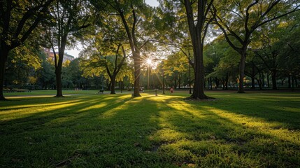 Wall Mural - Public park, trees, leaf light