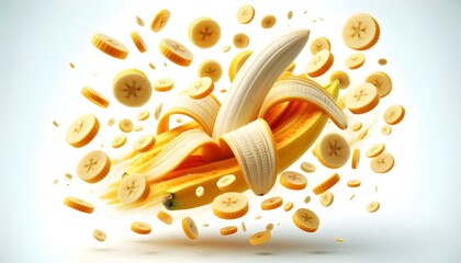 Wall Mural - banana slices