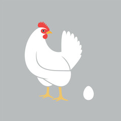 Wall Mural - Hen. Nest. Isolated  hen on white background