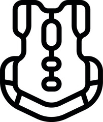 Poster - Line art icon of a life vest, symbolizing safety precautions for water activities