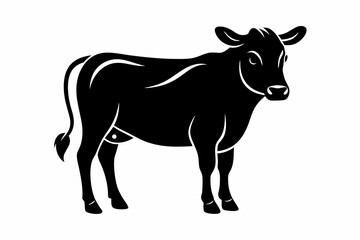 Naklejka na meble Cattle cow black silhouette illustration,cow silhouette,Cow graphic icon. Cow black silhouette isolated on white background. Vector illustration