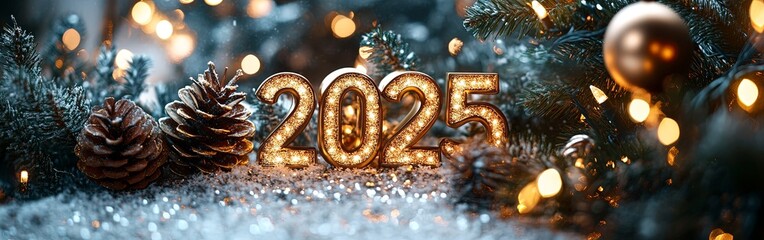 2025 Golden New Year Celebration Decorations