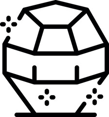 Poster - Minimalist line art icon of an icosahedron, a twenty sided platonic solid, with sparkles representing cleanliness