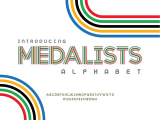Wall Mural - modern sport style alphabet design with uppercase, numbers and symbol