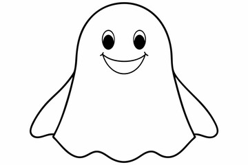 Canvas Print - Friendly Ghost line art vector