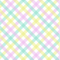 Wall Mural - Colorful gingham seamless pattern.Pastel checkered tartan plaid repeat pattern.Geometric vector background wallpaper.