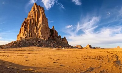 Poster - Majestic Rock Formation in a Desert Landscape