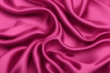 A bright raspberry pink silk fabric with a lively smooth finish, AI Generated