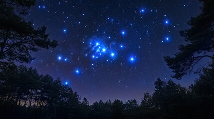 11. Astrophotography of the Orion constellation, with its distinctive shape and bright stars standing out against the night sky