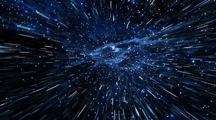 Wall Mural - this image shows a dynamic and stunning view of outer space with stars appearing to accelerate at li