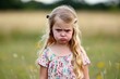 © Michael - A very unhappy young girl being angry looking at you.