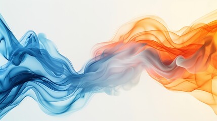 abstract blue and orange smoke on white background vector illustration