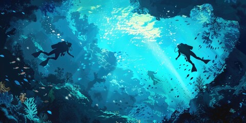 Diving Adventure in Underwater Cave