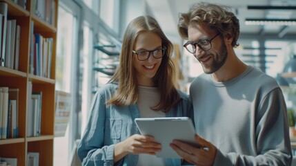 The two people with tablet