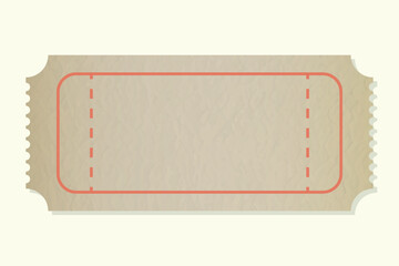 Wall Mural - Blank textured vintage ticket