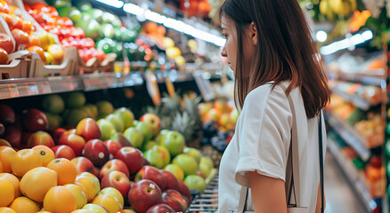 Poster - Woman in the supermarket