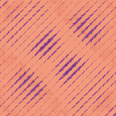 Aufkleber - Elegant orange background with purple stripes and symmetrical pattern of colored spheres. 3d rendering illustration