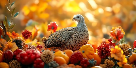 Bird in Autumn Leaves