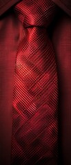 Wall Mural - A red tie with a pattern of zig zags