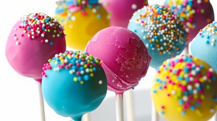 Canvas Print - Colorful Cake Pops on Sticks