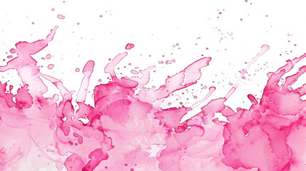 Poster - Pink watercolor splash isolated on transparent background. PNG