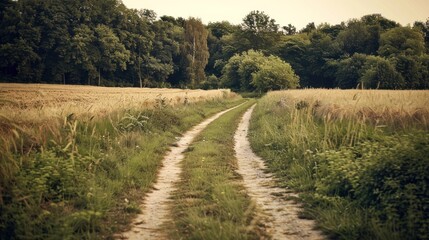 Wall Mural - Photos of roads and paths leading forward.