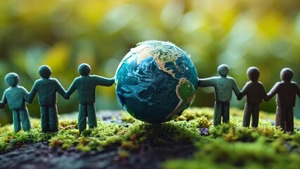 Wall Mural - portraying professional networking group of people who care about the earth and other people