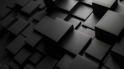 Poster - Abstract background with black cubes creating modern pattern