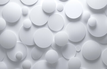 Aufkleber - White abstract background with random circles creating geometric pattern