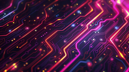 Aufkleber - electronic printed circuit board close up showing data flowing