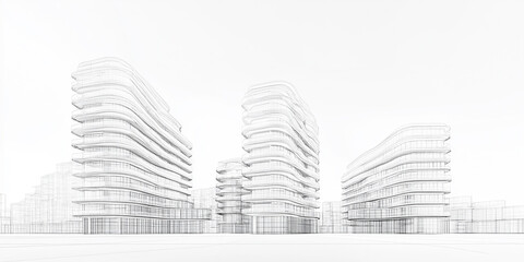 Aufkleber - Architect sketching modern buildings project design
