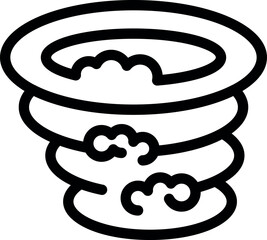 Sticker - Minimalist line icon representing a tornado, usually associated with natural disasters and extreme weather events