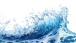 © sarun - Blue waves in mid-splash, with detailed water droplets against a white background.