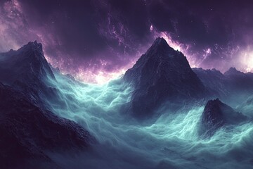 Wall Mural - Abstract digital wave motion 