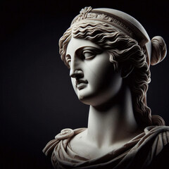 Wall Mural - Illustration of a Renaissance marble statue of Athena. She is the Goddess of wisdom, warfare, and handicraft. Athena in Greek mythology, known as Minerva in Roman mythology.	