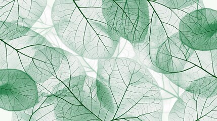 Poster - Translucent green leaves layered in a delicate pattern.